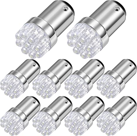 10 Pieces 1004 Marine LED Replacement Bulb 90 Bulb for Boat Navigation Lights BA15D LED Bulb for Boat Lights Bow Stern Marine LED Replacement Boat Accessories, 12V