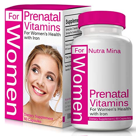 FLASH SALE - Prenatal Vitamins For Pregnant and Lactating WOMEN Has Essential Nutrients For The Proper Development of The Baby, And To Keep Mom Healthy, Made In USA - 60 Veggie Capsules
