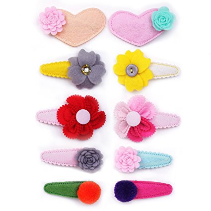 Belle Beau Baby Girls Stylish Hair Bows, Snap Clips Value Set, For Kids Toddlers Girls
