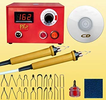 110V Multifunction Pyrography Machine Gourd Crafts Wood Burning Tool Kit Set with 20 Nib for Wood and Leather Pyrography (50W Digital Display)