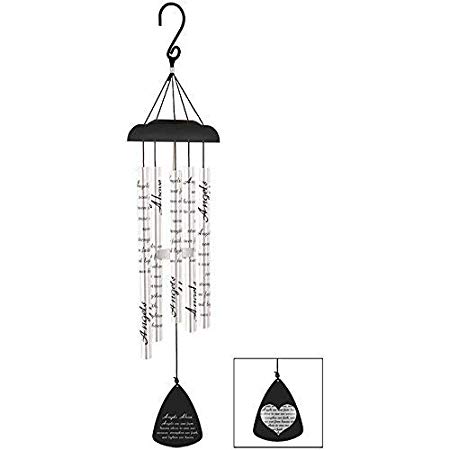 Carson Solar Sonnet 30" Angels Above Wind Chimes,Silver