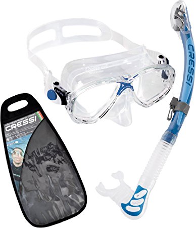 Cressi Snorkeling Gear, Mask Dry Snorkel Set with Bag - Cressi Italian Quality Since 1946