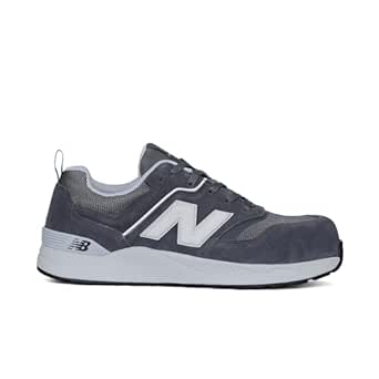 New Balance Men's Elite Lite Electrical Hazard Medium Composite Toe, Industrial Work Shoe Lightweight & Slip Resistant, Grey White, 12