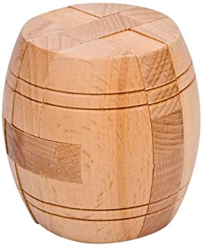 Ahyuan Handmade Powder Barrel Wooden Puzzles for Adults an Interlocking 3D Brain Teaser Puzzles for Adults Hidden Passage Works on a Classic Mechanical Puzzle Concept