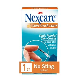 Nexcare Skin Crack Care, Skincare Solution for Cracked Skin, Keep in First Aid Kit - 0.24 fl oz Bottle