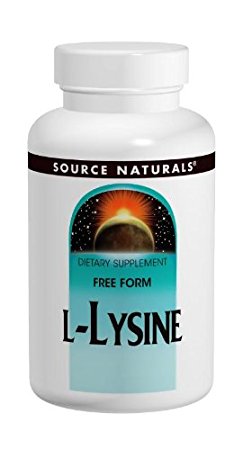 Source Naturals L-Lysine Essential Free-Form Amino Acid 500mg - 250 Capsules