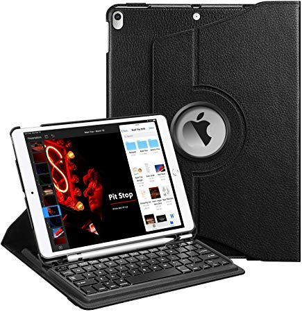 Fintie Rotating Keyboard Case for iPad Air 10.5" (3rd Gen) 2019 / iPad Pro 10.5" 2017-360 Degree Rotating Smart Stand Cover w/Pencil Holder and Built-in Wireless Bluetooth Keyboard (Black)