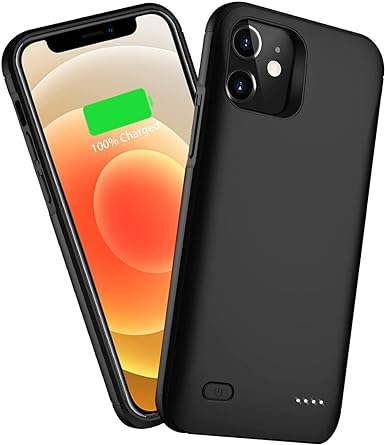 AFTRYOUGO Battery Case for iPhone 12 Mini, 7200mAh Portable Charger Case Rechargeable Extended Battery Pack Charging Case Compatible with iPhone 12 Mini (5.4 inch)-Black