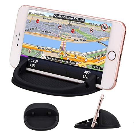 TOBOS Car Phone Mount Silicone Car Pad Mat for Various Dashboards, Anti-Slip Desk Phone Stand Compatible with iPhone, Samsung, Android Smartphones Car ，Phone Holder Pink