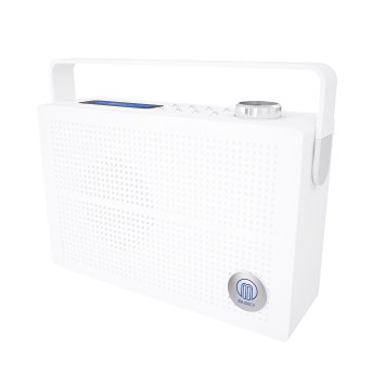 Newnham DAB Digital FM Portable Radio / Alarm Clock / Rechargeable Battery / Mains Powered - White