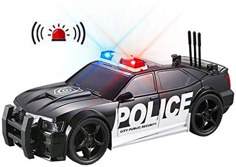 YEAM Police Car Toy Pursuit Rescue Vehical with Sirnes Sound and Light for Kids Toddlers Boys and Girls