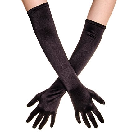 Women's 22 Inch Classic Adult Size Opera Length Satin Gloves