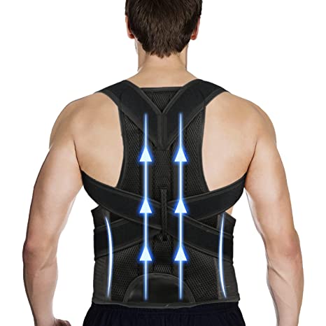 Posture Corrector For Men and Women - Upper Back Brace Posture Corrector Full Back Support - Back Straightener Corrector - Lower Back Belt Improve and Neck, Shoulder Pain Relieve,Large(33-37 Inches)