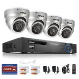 ANNKE 8CH Full 960H Video DVR Video Recorder w 4 900TVL 110ft 24 IR Leds High Resolution Night Vision Outdoor Weatherproof IR-Cut Built-in CCTV Surveillance Cameras System QR Code Quick Scan Remote Access Viewing No Hard Drive