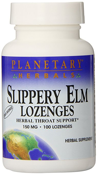 PLANETARY HERBALS Slippery Elm Lozenges, Unflavored, 100 Count