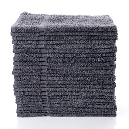 Simpli-Magic 79150 Cotton Gray Hand Towels (12 Pack) 16” x 27”-Home/Salon/Gym/Spa, Size: 16" x 27"