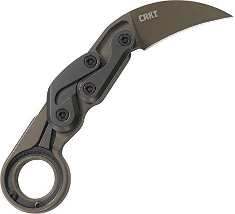 CRKT Provoke Earth Kinematic EDC Folding Pocket Knife: Morphing Karambit, D2 Cerakote Blade, Kinematic Pivot Action, Integrated Safety Lock, Low Profile Pocket Clip 4040E