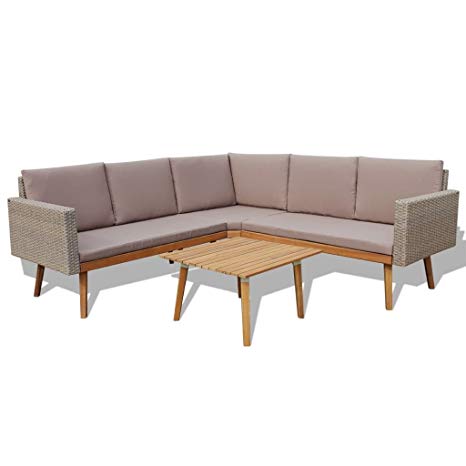 vidaXL Garden Sofa Set 13 Piece Poly Rattan Gray Outdoor Patio Furniture Seat