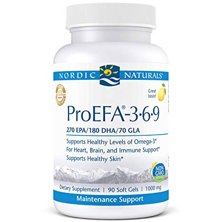 Nordic Naturals ProEFA 3-6-9 - Fish Oil and Borage Oil, 270 mg EPA, 180 mg DHA, 70 mg GLA, 180 mg Oleic Acid, Balance of Omegas 3, 6, and 9 for Heart, Brain, and Immune Health*, 90 Soft Gels