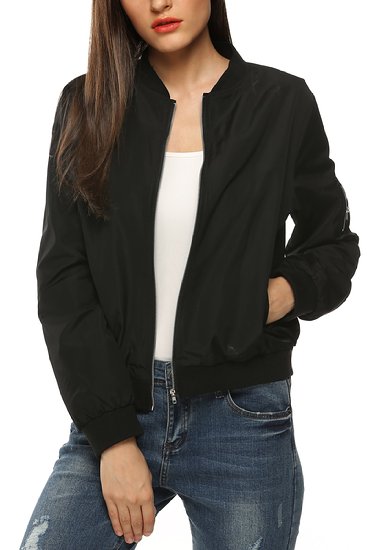 Zeagoo Womens Classic Quilted Jacket Short Bomber Jacket Coat