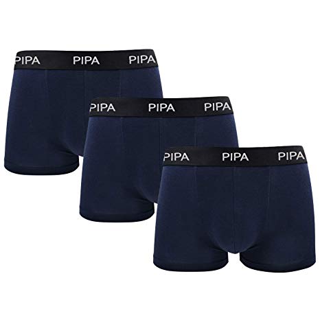 Pipa XS-6XL Men's Modal Boxer Briefs Classic fit Ultimate Soft Underwear Trunks 3 Pack