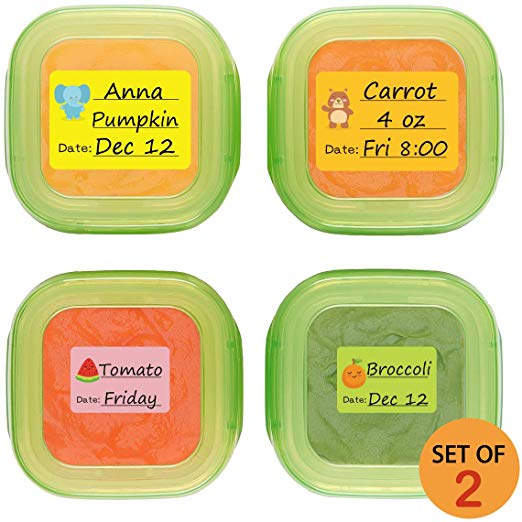 Baby Food Labels, Removable Write-On Date Labels for Baby Bottle, Food Storage Container, Freezer Tray & Reusable Pouch, Great for Daycare, Pack of 180