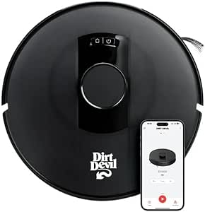 Dirt Devils EV3420 Lidar Robot Vacuum, Custom Cleaning, Good for Pet Hair, Wi-Fi, App-Enabled & LIDAR Technology Mapping