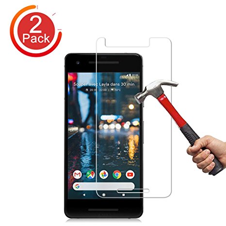 Google Pixel 2 Screen Protector, [2-Pack] Auideas Case Friendly Ultra Clear Anti-Scratch Bubble Free Tempered Glass Screen Protector with Lifetime Replacement Warranty