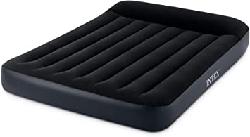 Intex Camping Durabeam Double Size Pillow Rest Classic Airbed Inflatable Mattress 1.37m x 1.1m x 25cm, Black