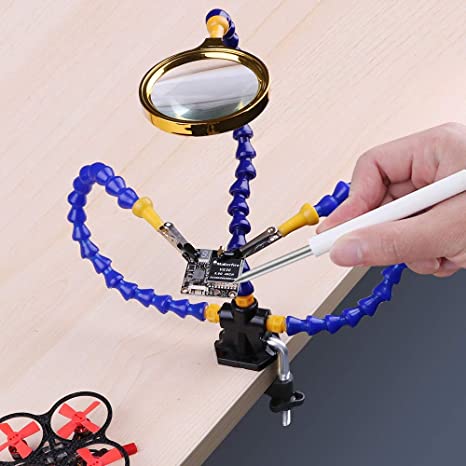 Flexible Helping Hands Soldering, Third Hand, Soldering Station Tool Simple Design for Easy Operation (Two Flexible Unusual Arms, 5cm Adjustable Maximum Space Pinch Clip) (Third Flexible Unusual Arms)