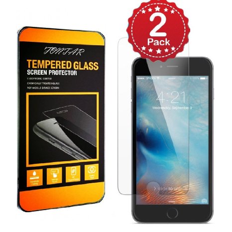 2 Pack iPhone 6 Plus Screen Protector Ultra-Clear High Definition HD Tempered Glass Screen Protectors for iPhone 6 Plus and iPhone 6S Plus