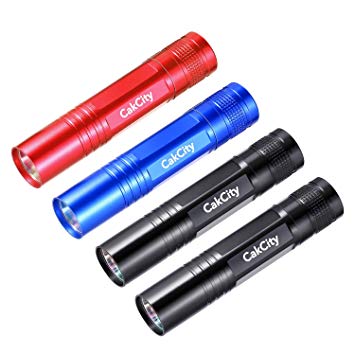4 Pack LED Pocket Torch Ultra-Bright IP44 Outdoor Waterproof Black Portable Small Flashlight with Aluminum Alloy and Keyring for Camping Walking Hiking Climbing etc