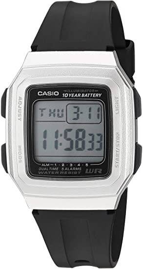 Casio Men's Classic Quartz Resin Strap, Black, 19 Casual Watch (Model: F-201WAM-7AVCF)