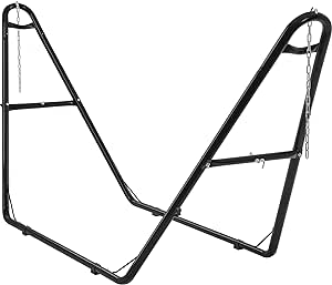 Yaheetech Universal Hammock Stand, Heavy-Duty Double-Pipe Steel Hammock Stand for 9-14.5 Ft Hammocks, 475 Lb Capacity and Capable of Holding 2-3 People