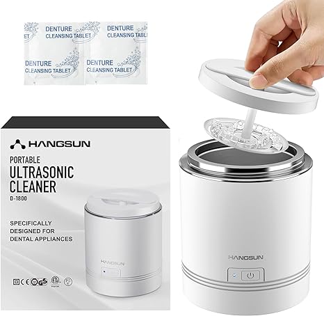 Hangsun Ultrasonic Cleaner for Dentures, Aligner, Retainer, Whitening Trays, Mouthguards Professional Electric Dental Cleaner Machine for All Oral Appliances