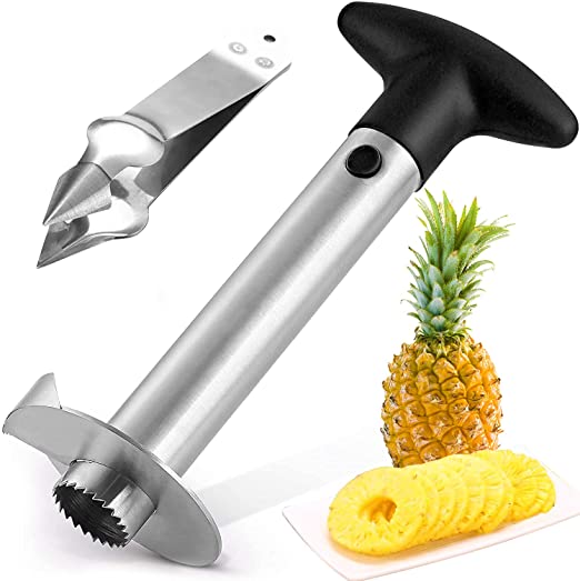 Pineapple Corer Remover, Stainless Steel Pineapple Core Remover Tool for Home Kitchen with Sharp Blade for Diced Fruit Rings