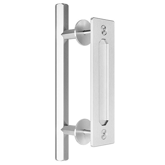 SMARTSTANDARD 12" Stainless Heavy Duty Barn Door Pull Handle for Gate Kitchen Furniture Cabinet Closet Drawer