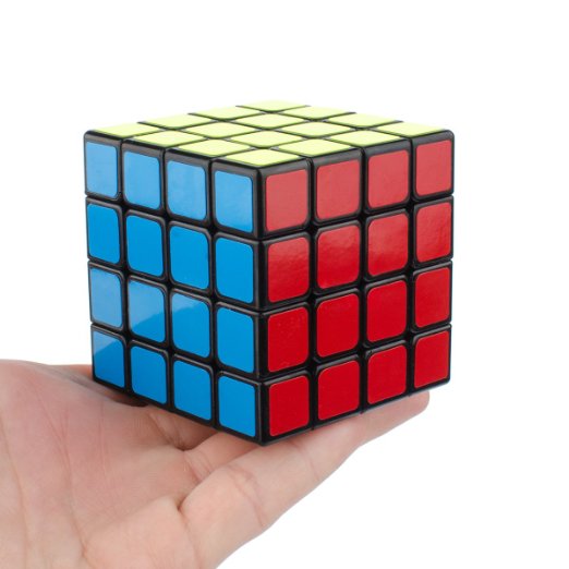 D-FantiX Yj Moyu Guansu Speed Cube 4x4 Puzzle Cube Black 62mm