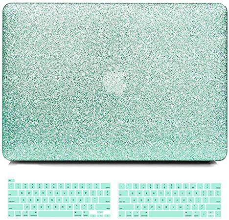 BELKA Compatible with MacBook Pro 13 inch Case 2020 2019 2018 2017 2016 Release A2338 M1 A2251 A2289 A2159 A1989 A1708 A1706 Touch Bar, Glitter Sparkly Smooth PU Leather Hard Case with Keyboard Cover