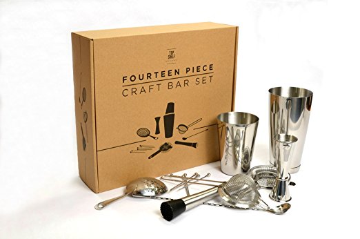 Professional Craft Bar Set: Full Kit of 14 Pro Bar Tools for Bartenders and Home Bars