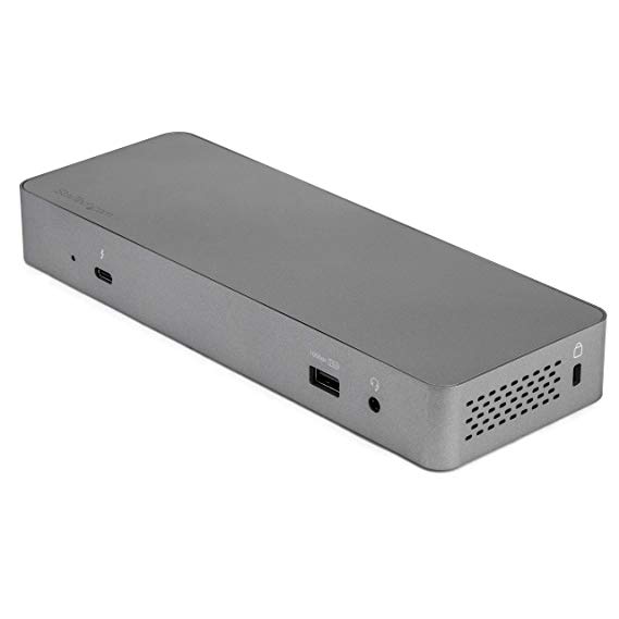 StarTech.com Universal USB-C Host or Thunderbolt 3 Docking Station - Dual 4K DisplayPort Monitor - 60W Power Delivery - TB3 / USB 3.1 Gen 2 Type-C Dock - Mac & Windows (TB3CDOCKDP)