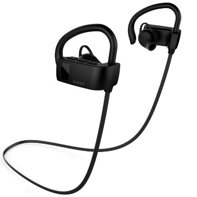 AUKEY Sport Bluetooth Headphones, Wireless Stereo Headsets with Built-in Remote & Mic, Sweatproof for iPhones, Android Phones and More