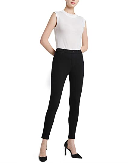 Ginasy Dress Pants for Women Stretch Pull-on Pants Ease into Comfort Office Ponte Pants