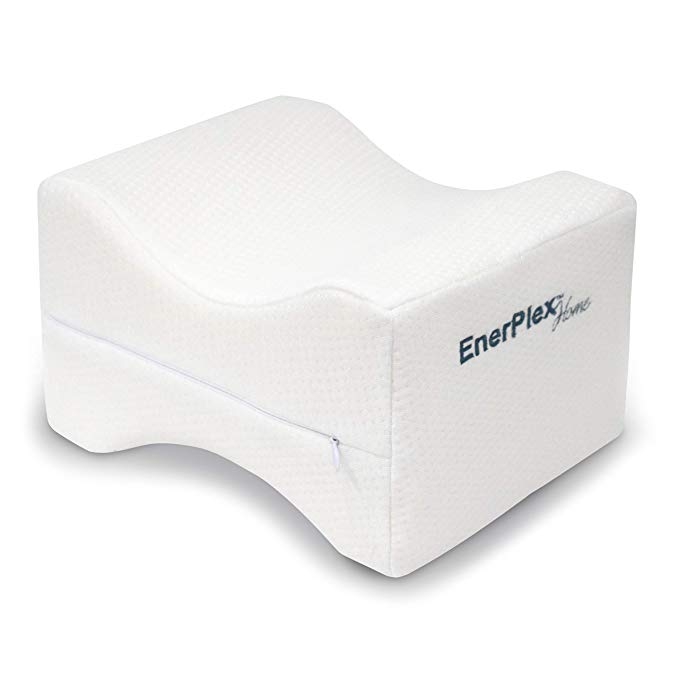 EnerPlex Memory Foam Knee Pillow – Orthopedic Pillow Wedge Best for Back Pain, Leg Pain, Sciatica Pain Relief, Pregnancy Pillow, Hip and Spine Alignment - Removable Washable Cover