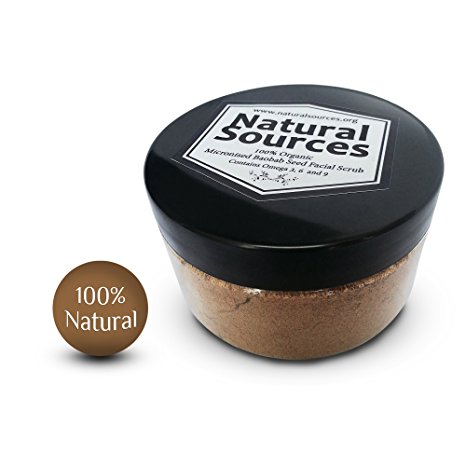 **THE BEST** MICRONISED BAOBAB SEED FACE SCRUB 50g - 100% Natural Facial Exfoliator - Contains Omega 3, 6 and 9 - Can also be used as a Super Detoxifying Face Mask - Full Money Back Guarantee!