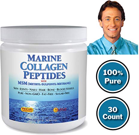 Andrew Lessman Marine Collagen Peptides Powder + MSM - Promotes Smooth Soft Skin, Comfortable Joints. 100% Pure. Highest Quality. Super Soluble. No Fishy Flavor. No Additives. Non-GMO, 30 Servings