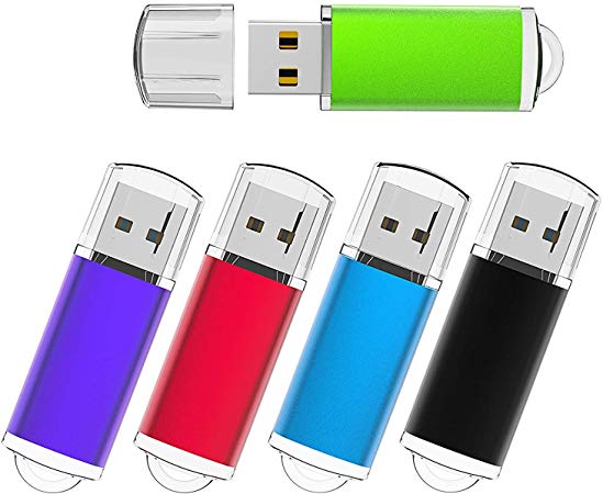 Flash Drive, KEXIN 2 GB USB Flash Drive 5 Pack Thumb Drive Memory Sticks Data Storage Jump Drives Zip Drives Pen Drives 5 Color USB2.0(Black,Blue,Green,Purple,Red)