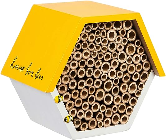 Evergreen Garden Busy Bee Hexagonal House - 8 x 4 x 7 Inches Eco Friendly Insect Habitat for Outdoor Garden or Yard