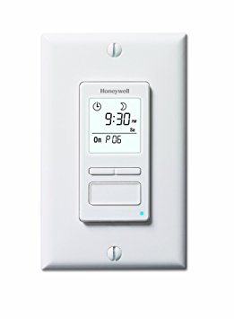 Honeywell Econoswitch RPLS740B1008/U 7-Day Solar Time Table Programmable Switch for Lights and Motors (White)