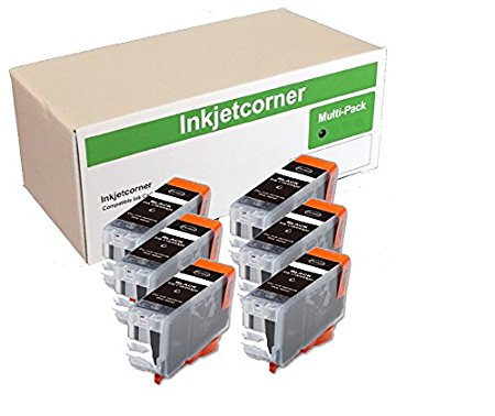 Inkjetcorner 6 Pack BLACK Compatible Ink Cartridge Replacement for PGI-250XL PGI-250 MG5420 MG5422 MG5520 MG5522 MX722 MX922 MG7120 MG6320 MG6420 pgi-250pgbk with CHIP installed